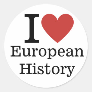 Sticker Rond I ❤️ Histoire européenne pour les étudiants / Facu
