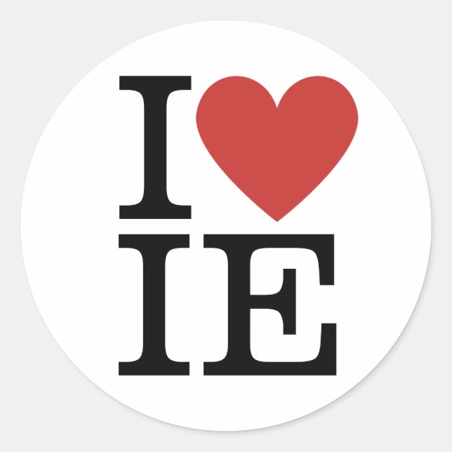 Sticker Rond I ❤️ IE Ingénierie Industrielle Étudiants/Faculté (Devant)