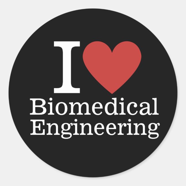 Sticker Rond I ❤️ Ingénierie biomédicale pour les étudiants/pro (Devant)