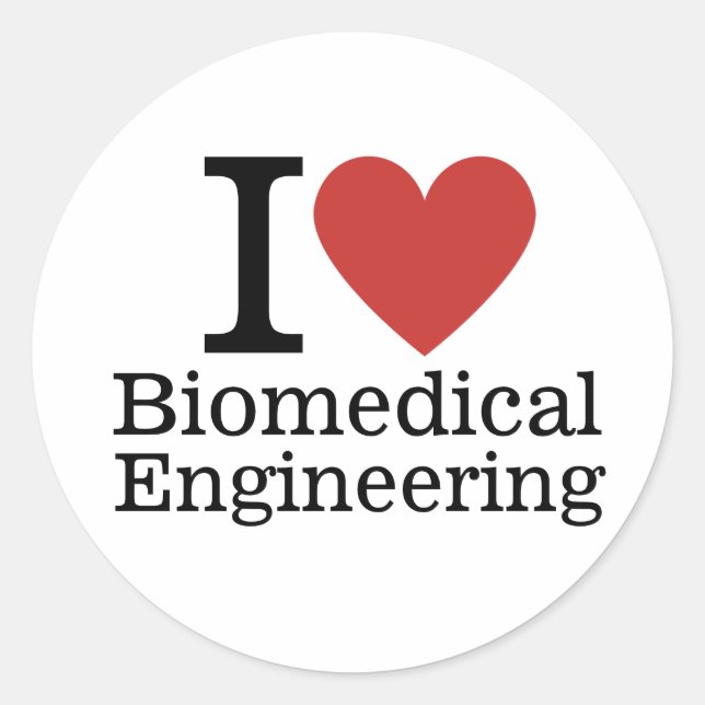 Sticker Rond I ❤️ Ingénierie biomédicale pour les étudiants/pro (Devant)