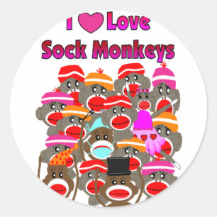 Sticker Rond "I LOCK MONKEYS" Cadeaux