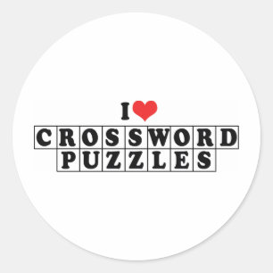 Sticker Rond I Lot Heart Crossword Puzzles - Puzzle Lover