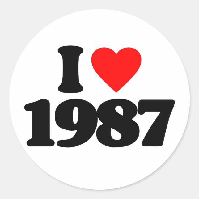 STICKER ROND I LOVE 1987 (Devant)