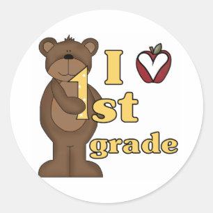 Sticker Rond I Love 1st Grade