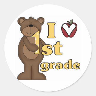 Sticker Rond I Love 1st Grade