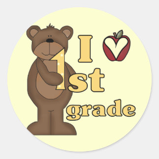 Sticker Rond I Love 1st Grade Tshirts et cadeaux