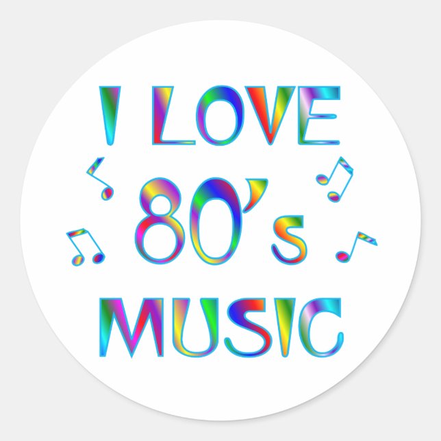 Sticker Rond I Love 80s (Devant)