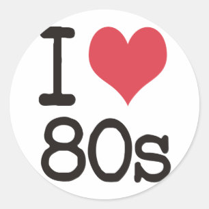 Sticker Rond I Love 80s Produits & Designs!