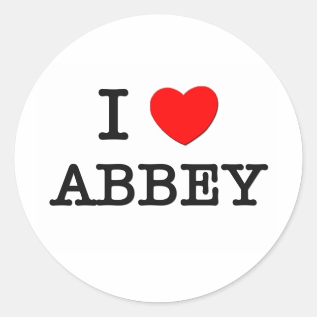 Sticker Rond I Love Abbey (Devant)