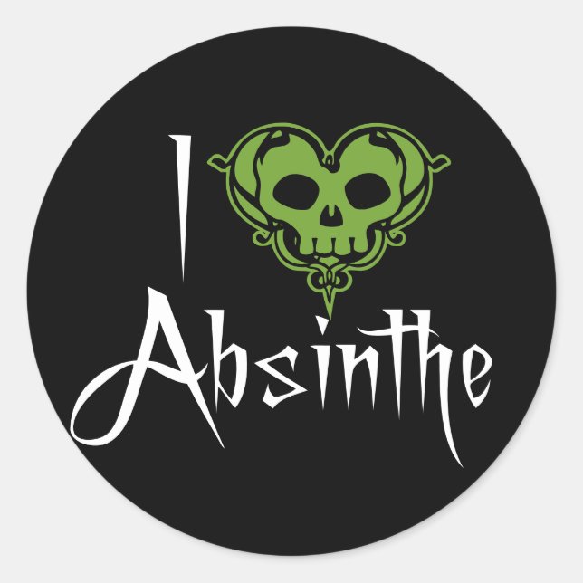 Sticker Rond I Love Absinthe (Devant)