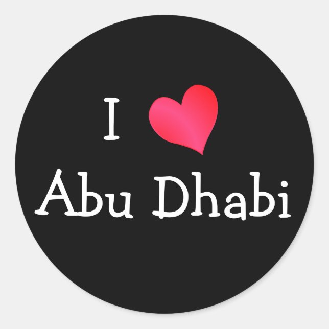 Sticker Rond I Love Abu Dhabi (Devant)