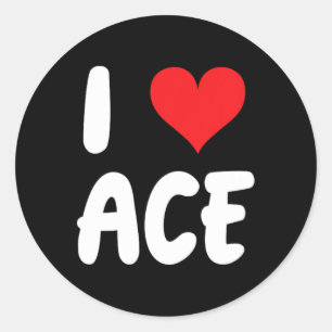 Sticker Rond I Love Ace - Heart Happy Valentine Apparel