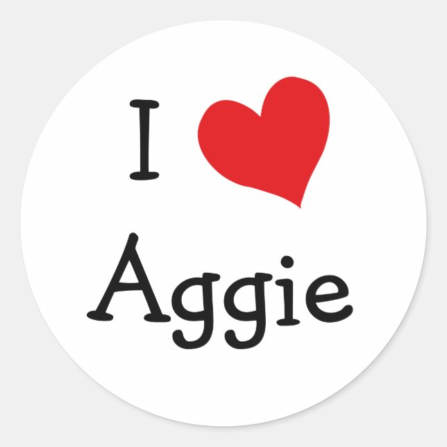 Sticker Rond I Love Aggie (Devant)
