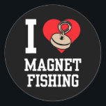 Sticker Rond I Love Aimant Pêche aux renseignements<br><div class="desc">I Love Magnet Fishing Fisherman Magnets Fisher Venin. Parfait pour papa,  maman,  papa,  men,  women,  friend et family members on Thanksgiving Day,  Christmas Day,  Mothers Day,  Fathers Day,  4th of July,  1776 Independent Day,  Vétérans Day,  Halloween Day,  Patrick's Day</div>