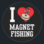 Sticker Rond I Love Aimant Pêche aux renseignements<br><div class="desc">I Love Magnet Fishing Fisherman Magnets Fisher Venin. Parfait pour papa,  maman,  papa,  men,  women,  friend et family members on Thanksgiving Day,  Christmas Day,  Mothers Day,  Fathers Day,  4th of July,  1776 Independent Day,  Vétérans Day,  Halloween Day,  Patrick's Day</div>