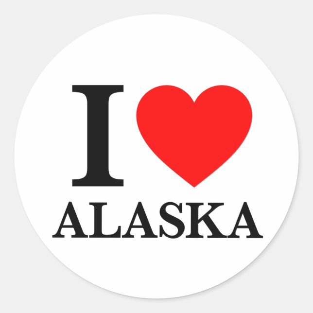 Sticker Rond I Love Alaska (Devant)
