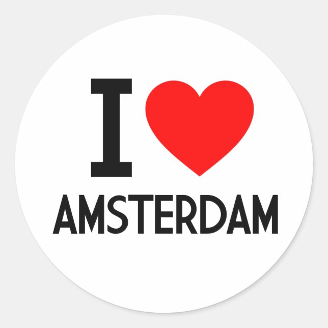 Sticker Rond I Love Amsterdam (Devant)