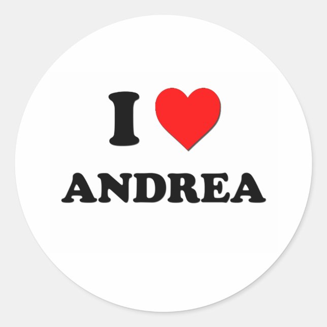 Sticker Rond I Love Andrea (Devant)