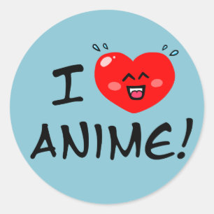 Sticker Rond I Love Anime