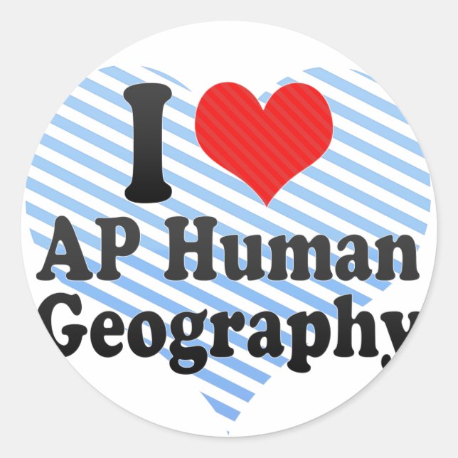Sticker Rond I Love AP Géographie humaine (Devant)