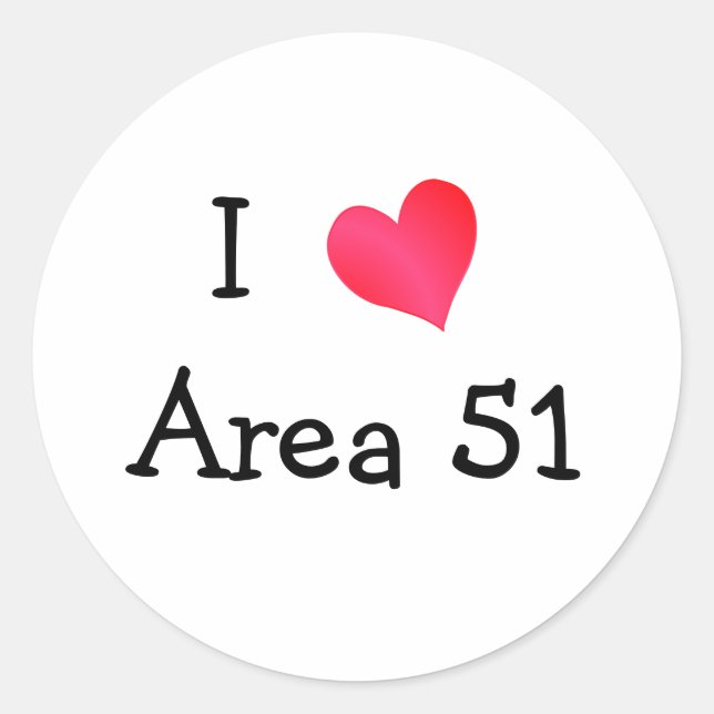 Sticker Rond I Love Area 51 (Devant)