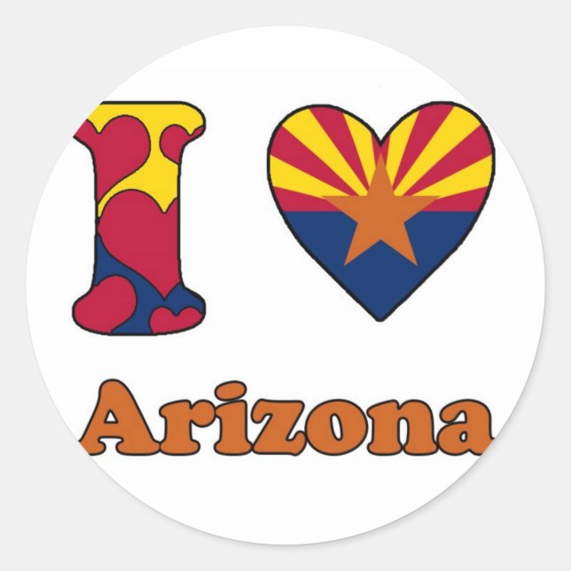 Sticker Rond I love Arizona (Devant)