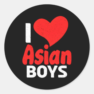 Sticker Rond I Love Asian