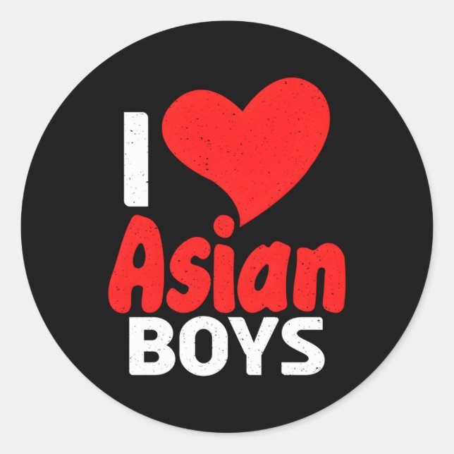 Sticker Rond I Love Asian (Devant)