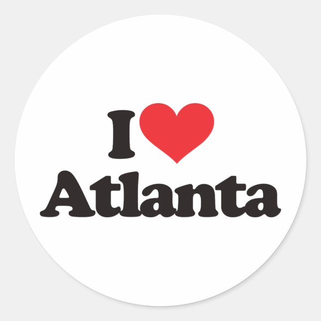 Sticker Rond I Love Atlanta (Devant)