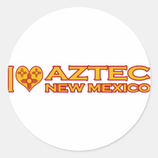 Sticker Rond I Love Aztec, NM