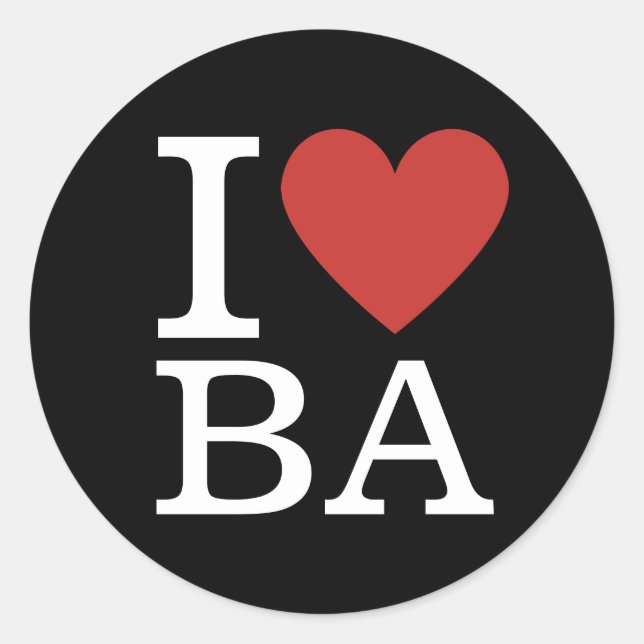 Sticker Rond I ❤️ Love BA Business Analytics Staff CUSTOM (Devant)
