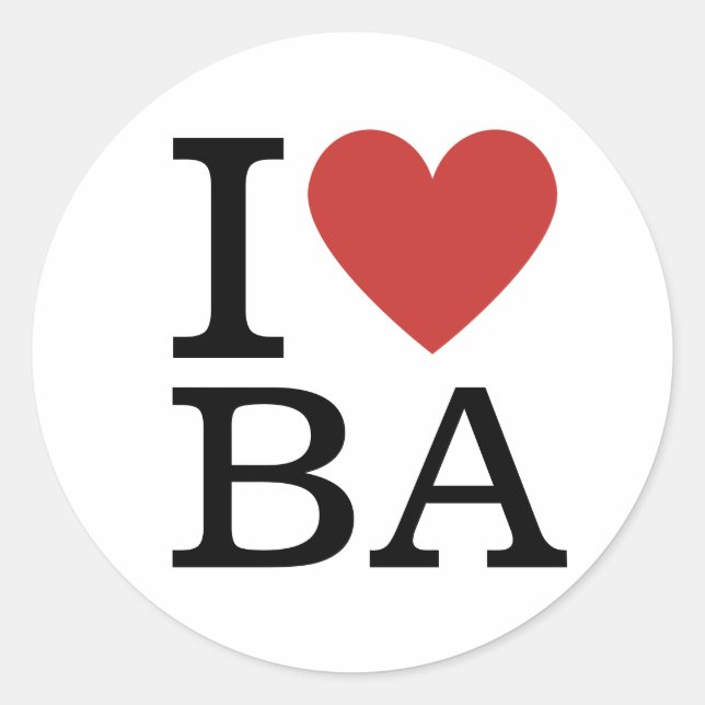 Sticker Rond I ❤️ Love BA Business Analytics Staff PERSONNALISÉ (Devant)