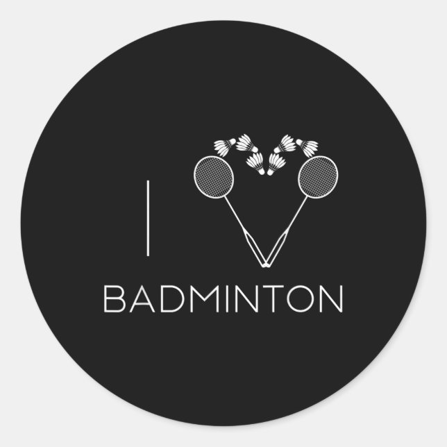 Sticker Rond I Love Badminton Team Player Coach (Devant)