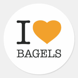 STICKER ROND I LOVE BAGELS