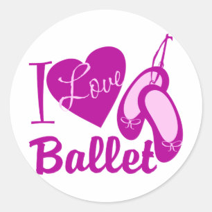 Sticker Rond I Love Ballet