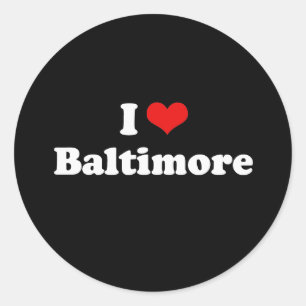 Sticker Rond I Love Baltimore Tshirt blanc