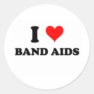 Sticker Rond I Love Band Aids