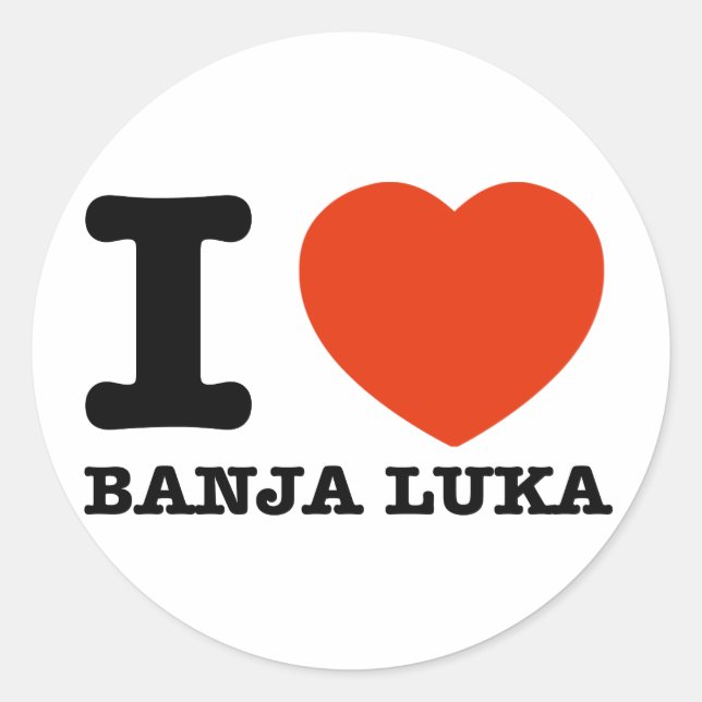 Sticker Rond I Love Banja Luka (Devant)