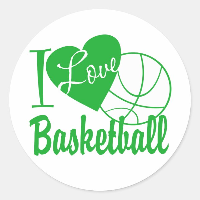 Sticker Rond I Love Basketball (Devant)