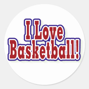 Sticker Rond I Love Basketball