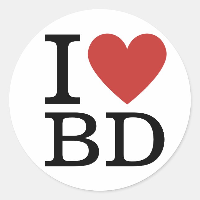 Sticker Rond I ❤️ Love BD Building Department Employés PERSONNA (Devant)