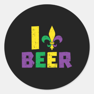 Sticker Rond I Love Beer Jester Casquette Boire Team Amusant Ma