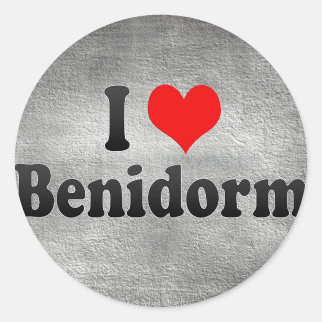 Sticker Rond I Love Benidorm, Espagne (Devant)