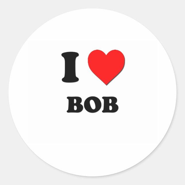 Sticker Rond I Love Bob (Devant)