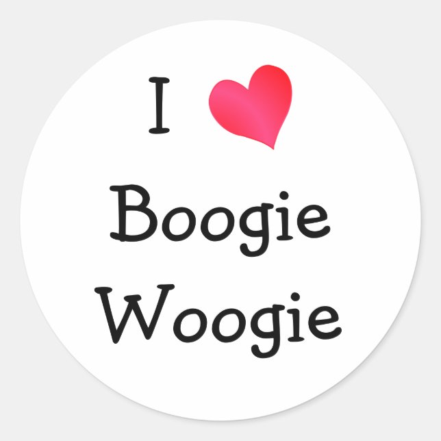 Sticker Rond I Love Boogie Woogie (Devant)