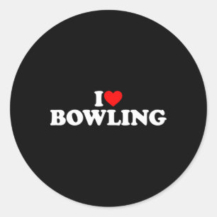 Sticker Rond I Love Bowling