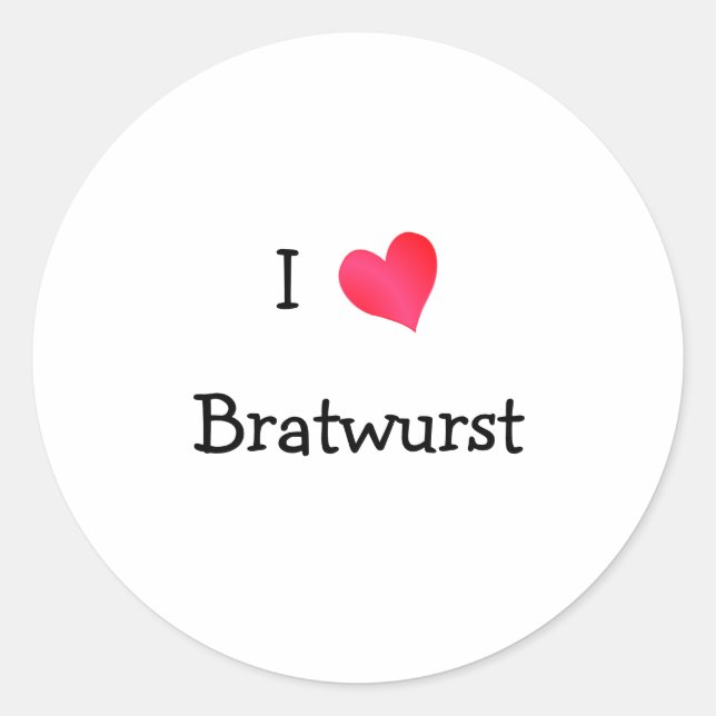 Sticker Rond I Love Bratwurst (Devant)