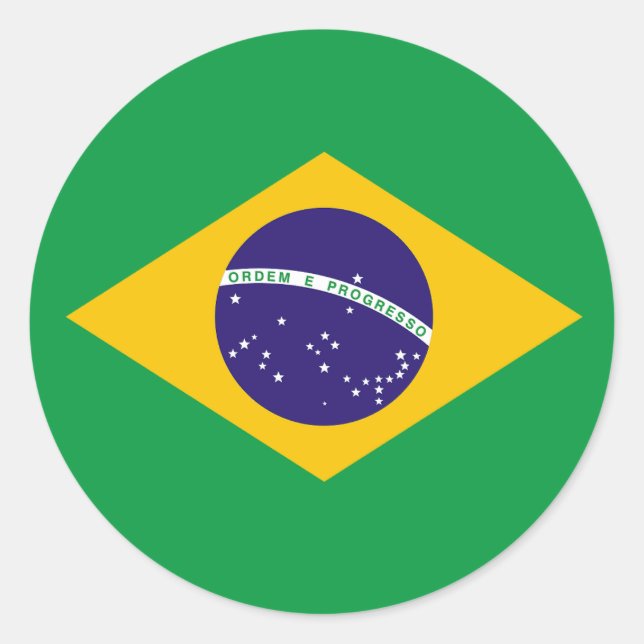 Sticker Rond I love Brazil (Devant)