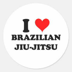 Sticker Rond I Love Brazilian Jiu-Jitsu
