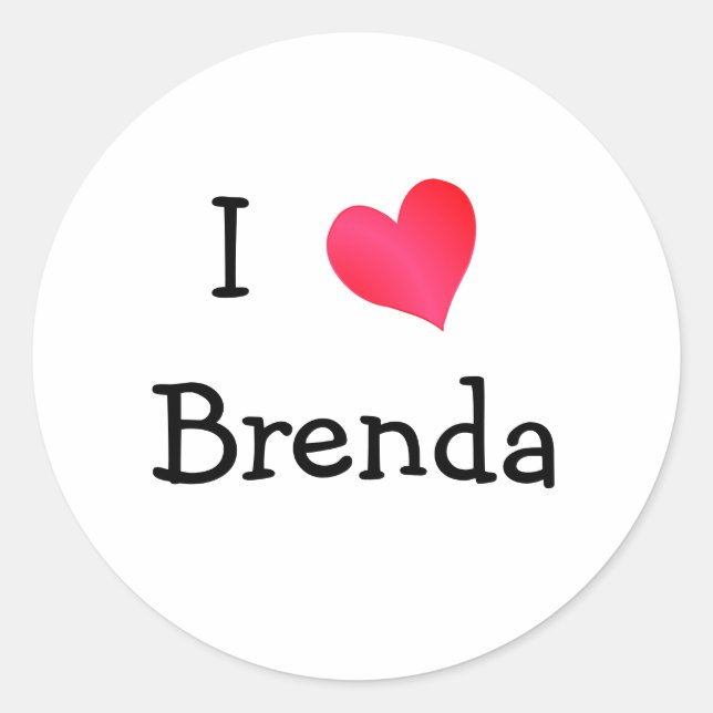 Sticker Rond I Love Brenda (Devant)